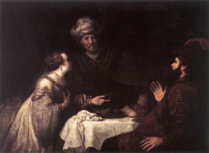 VICTORS, Jan Esther and Haman before Ahasuerus er oil painting image
